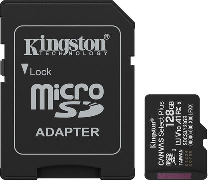 Kingston Canvas Select Plus 128GB microSDXC Memory Card & SD Adapter