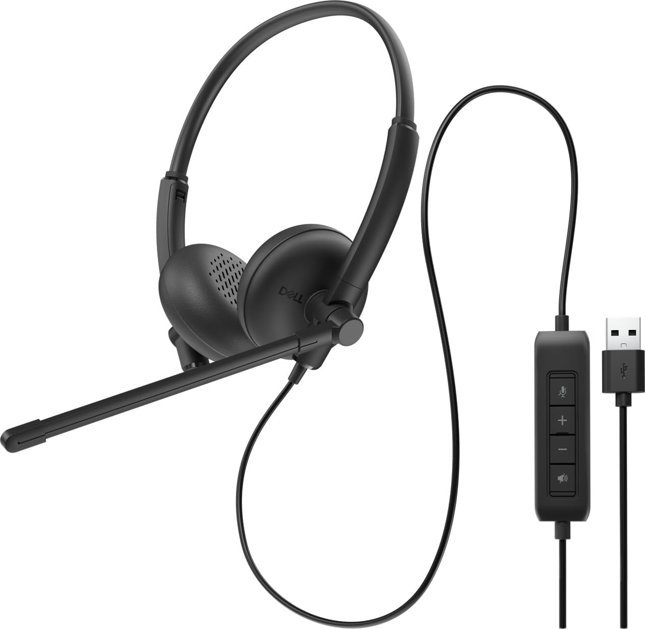 Dell WH125 Wired USB-A Stereo Headset - Black