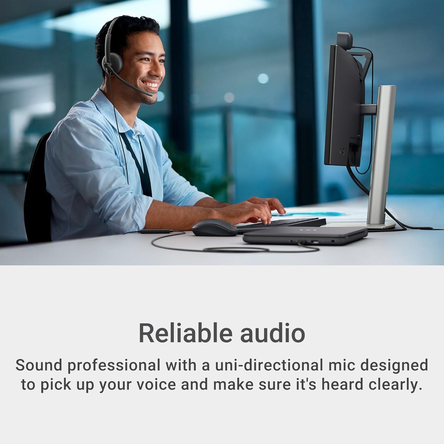Dell WH125 Wired USB-A Stereo Headset - Black