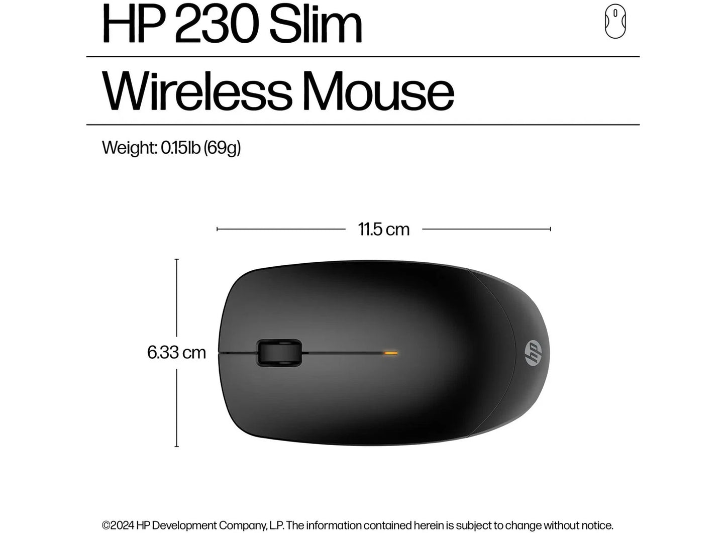 HP 235 Slim Wireless Mouse (Black)